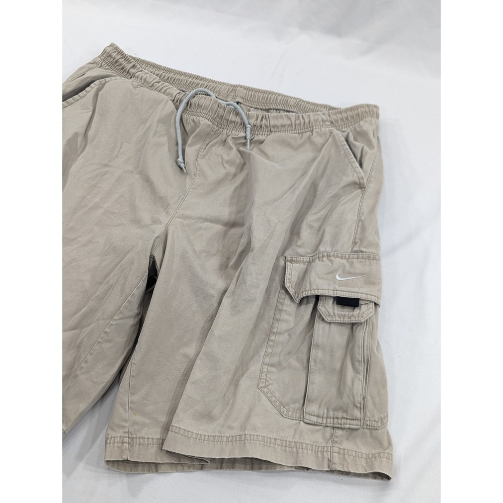 Vintage Nike Cargo Shorts‎ Mens XL Tan Relaxed Pockets Y2K Ripstop Casual